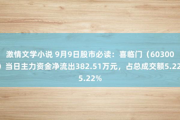 激情文学小说 9月9日股市必读：喜临门（603008）当日主力资金净流出382.51万元，占总成交额5.22%