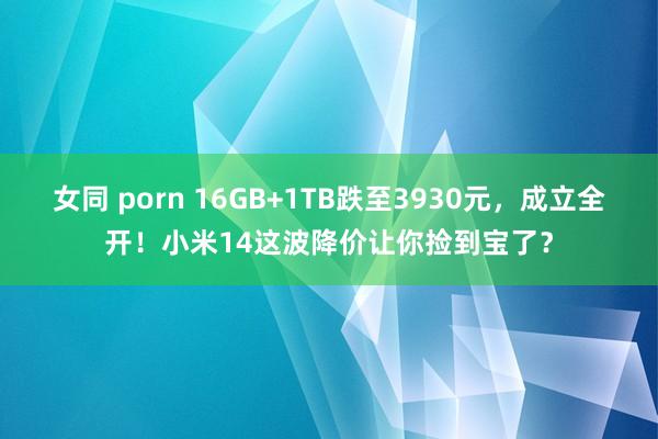 女同 porn 16GB+1TB跌至3930元，成立全开！小米14这波降价让你捡到宝了？