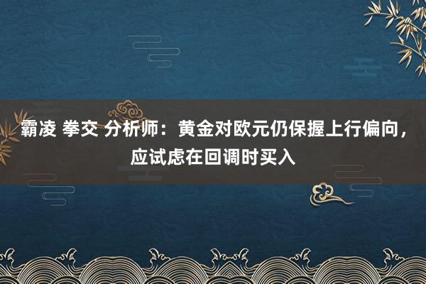 霸凌 拳交 分析师：黄金对欧元仍保握上行偏向，应试虑在回调时买入