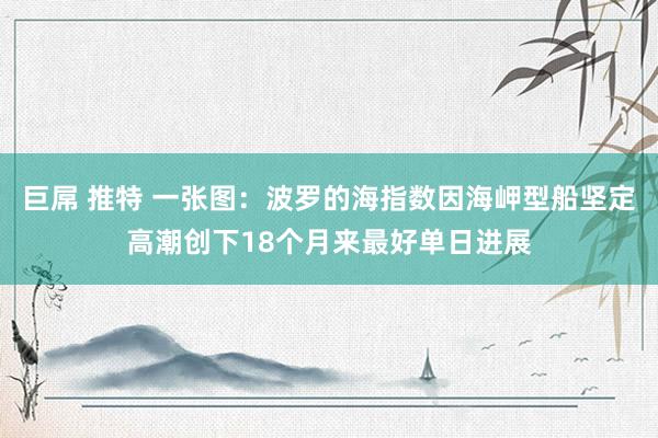 巨屌 推特 一张图：波罗的海指数因海岬型船坚定高潮创下18个月来最好单日进展