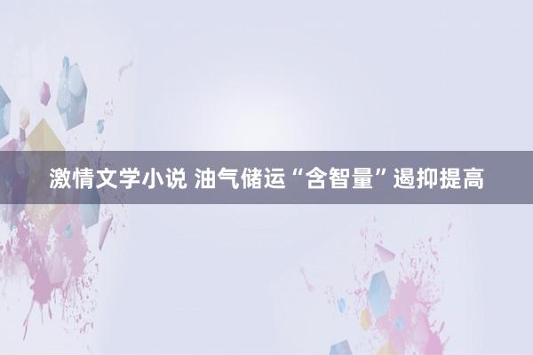 激情文学小说 油气储运“含智量”遏抑提高