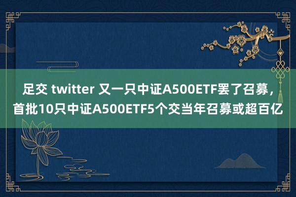 足交 twitter 又一只中证A500ETF罢了召募，首批10只中证A500ETF5个交当年召募或超百亿