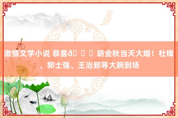 激情文学小说 恭喜🎉胡金秋当天大婚！杜锋、郭士强、王治郅等大腕到场