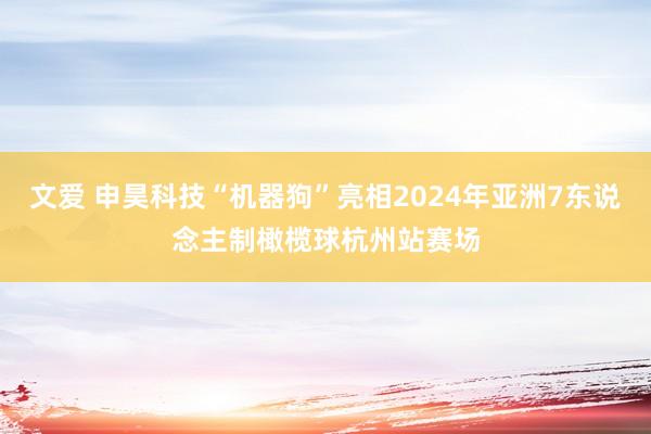 文爱 申昊科技“机器狗”亮相2024年亚洲7东说念主制橄榄球杭州站赛场