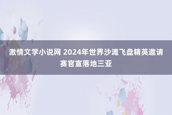 激情文学小说网 2024年世界沙滩飞盘精英邀请赛官宣落地三亚