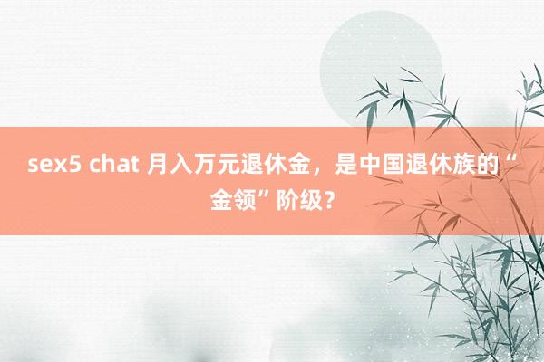 sex5 chat 月入万元退休金，是中国退休族的“金领”阶级？