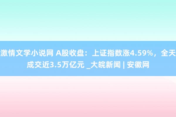 激情文学小说网 A股收盘：上证指数涨4.59%，全天成交近3.5万亿元 _大皖新闻 | 安徽网