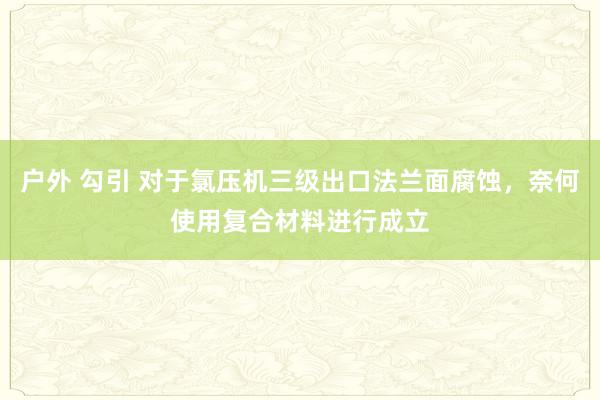 户外 勾引 对于氯压机三级出口法兰面腐蚀，奈何使用复合材料进行成立