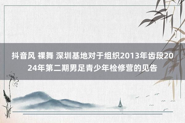 抖音风 裸舞 深圳基地对于组织2013年齿段2024年第二期男足青少年检修营的见告