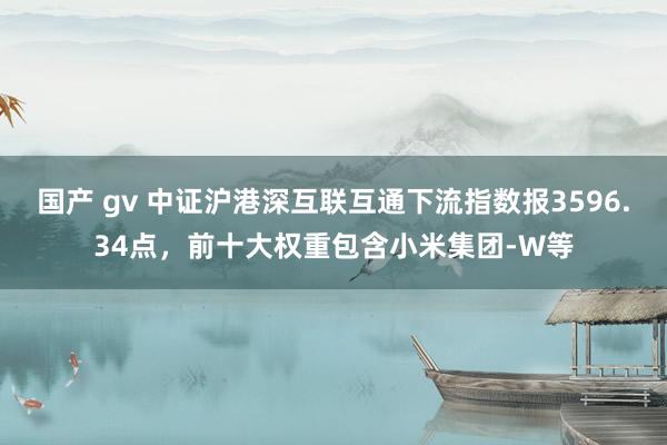 国产 gv 中证沪港深互联互通下流指数报3596.34点，前十大权重包含小米集团-W等