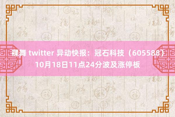 裸舞 twitter 异动快报：冠石科技（605588）10月18日11点24分波及涨停板