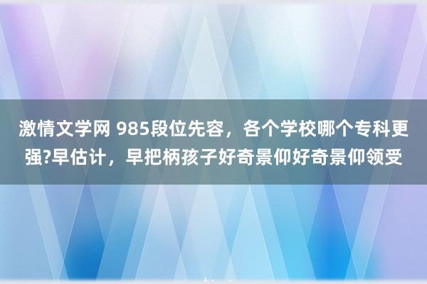 激情文学网 985段位先容，各个学校哪个专科更强?早估计，早把柄孩子好奇景仰好奇景仰领受