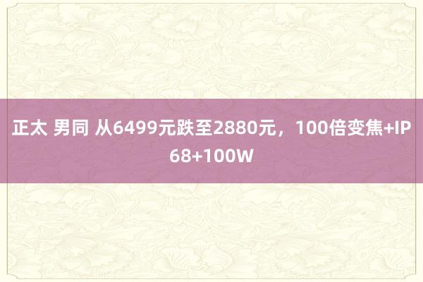 正太 男同 从6499元跌至2880元，100倍变焦+IP68+100W