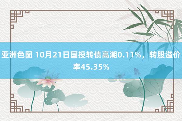 亚洲色图 10月21日国投转债高潮0.11%，转股溢价率45.35%