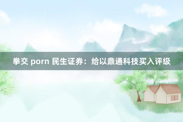 拳交 porn 民生证券：给以鼎通科技买入评级