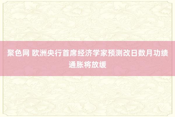 聚色网 欧洲央行首席经济学家预测改日数月功绩通胀将放缓