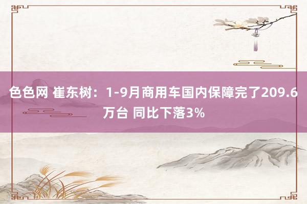 色色网 崔东树：1-9月商用车国内保障完了209.6万台 同比下落3%