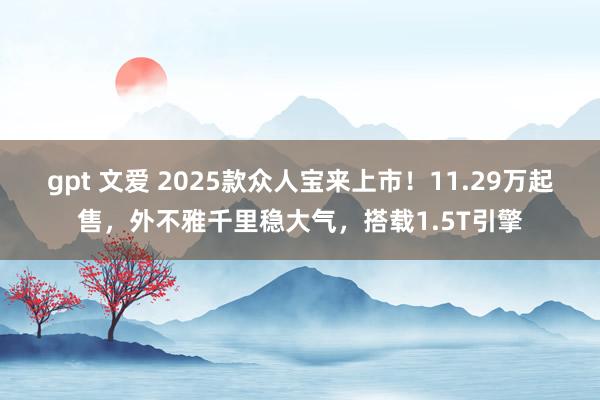 gpt 文爱 2025款众人宝来上市！11.29万起售，外不雅千里稳大气，搭载1.5T引擎