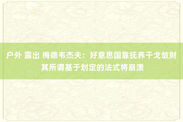 户外 露出 梅德韦杰夫：好意思国靠抚养干戈敛财 其所谓基于划定的法式将崩溃