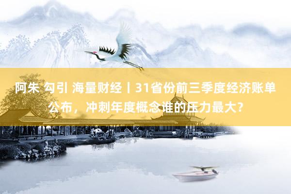 阿朱 勾引 海量财经丨31省份前三季度经济账单公布，冲刺年度概念谁的压力最大？