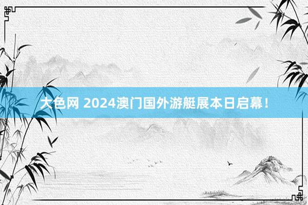 大色网 2024澳门国外游艇展本日启幕！