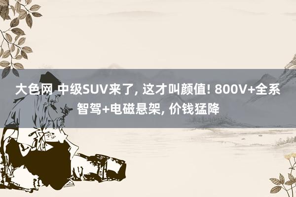 大色网 中级SUV来了， 这才叫颜值! 800V+全系智驾+电磁悬架， 价钱猛降