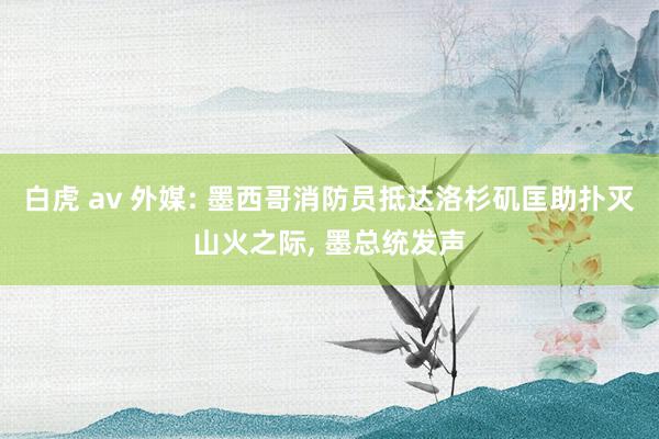 白虎 av 外媒: 墨西哥消防员抵达洛杉矶匡助扑灭山火之际， 墨总统发声