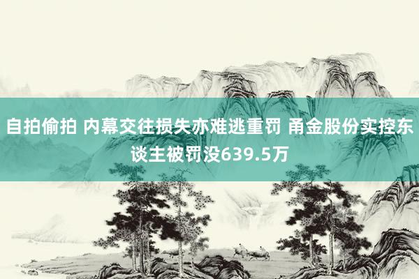 自拍偷拍 内幕交往损失亦难逃重罚 甬金股份实控东谈主被罚没639.5万