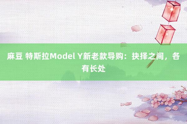 麻豆 特斯拉Model Y新老款导购：抉择之间，各有长处